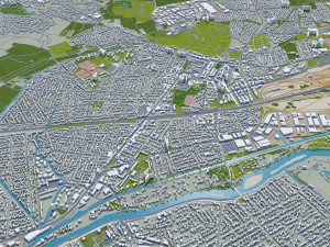 seine saint denis city grand paris 40km 3D मॉडल
