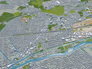 seine saint denis city grand paris 40km 3D Model