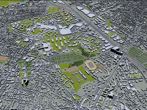 seine saint denis city grand paris 40km 3D मॉडल