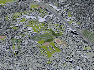 seine saint denis city grand paris 40km 3D Model
