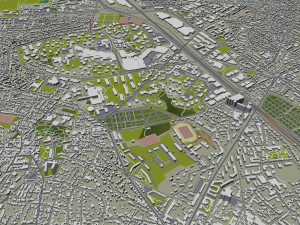 seine saint denis city grand paris 40km 3D मॉडल