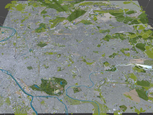 seine saint denis city grand paris 40km 3D मॉडल