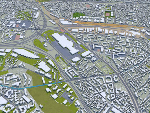 seine saint denis city grand paris 40km 3D मॉडल