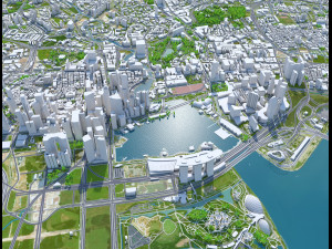 Singapore city 50km 3D Model