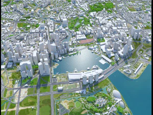 Singapore city 50km 3D Model