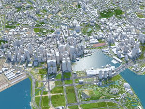 Singapore city 50km 3D Model
