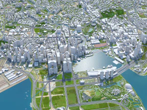 Singapore city 50km 3D Model