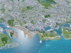 Singapore city 50km 3D Model
