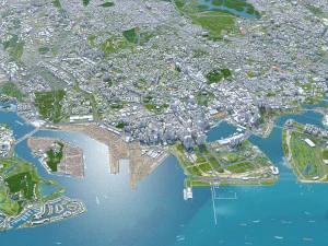 Singapore city 50km 3D Model