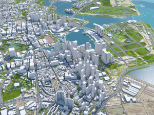 Singapore city 50km 3D Model