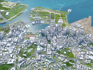 Singapore city 50km 3D Model