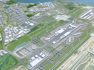 Singapore city 50km 3D Model