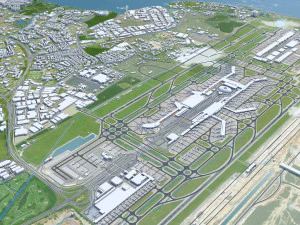 Singapore city 50km 3D Model