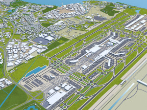 Singapore city 50km 3D Model