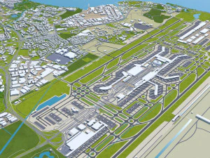 Singapore city 50km 3D Model
