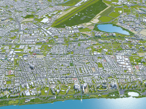 Singapore city 50km 3D Model