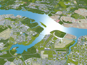 Singapore city 50km 3D Model