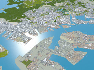 Singapore city 50km 3D Model