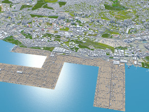 Singapore city 50km 3D Model