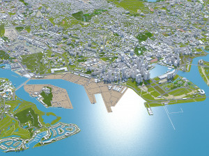 Singapore city 50km 3D Model