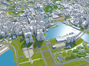 Singapore city 50km 3D Model