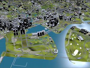 Singapore city 50km 3D Model