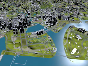 Singapore city 50km 3D Model