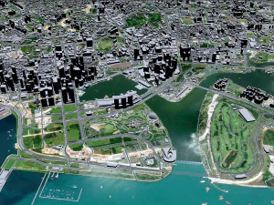 Singapore city 50km 3D Model