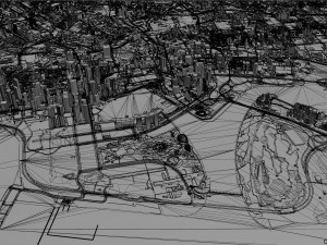 Singapore city 50km 3D Model