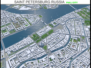 St petersburg city russia 150km 3D Model