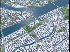 St petersburg city russia 150km 3D Model