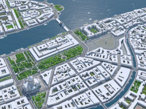St petersburg city russia 150km 3D Model