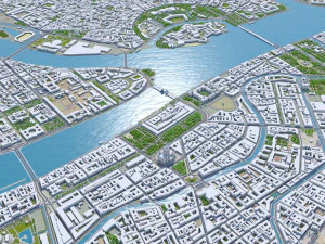 St petersburg city russia 150km 3D Model