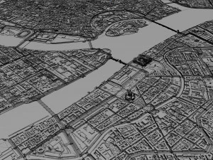 St petersburg city russia 150km 3D Model