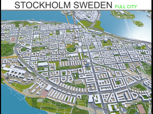 stockholm city sweden 120km 3D Model