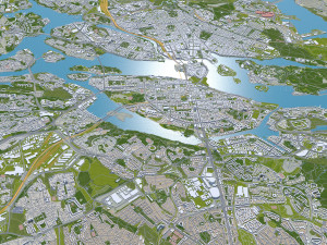 stockholm city sweden 120km 3D 모델