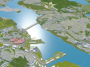 stockholm city sweden 120km 3D 모델