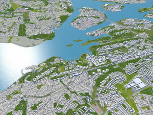 stockholm city sweden 120km 3D 모델