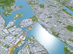 stockholm city sweden 120km 3D 모델