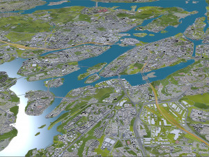 stockholm city sweden 120km 3D 모델