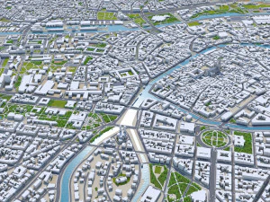 strasbourg city france 50km 3D Model
