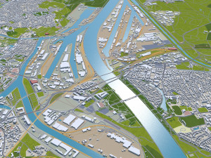 strasbourg city france 50km 3D-Modell