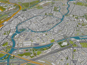 strasbourg city france 50km 3D Model
