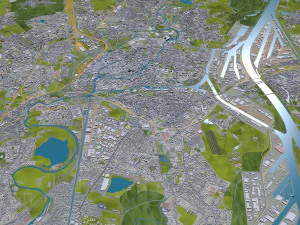 strasbourg city france 50km 3D Model