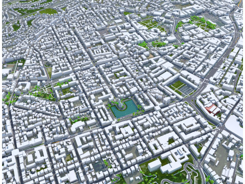 Stuttgart city germany 70km 3D Модель