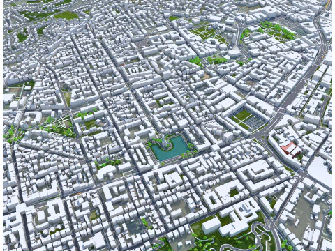 Stuttgart city germany 70km 3D Model