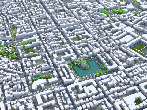 Stuttgart city germany 70km 3D Модель