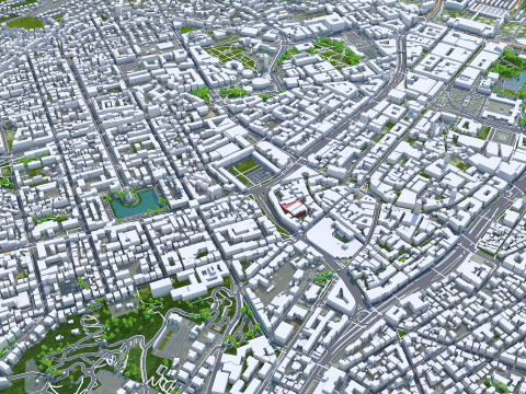 Stuttgart city germany 70km 3D Модель