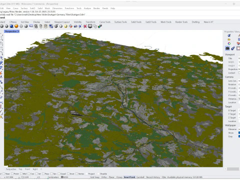 Stuttgart city germany 70km 3D Model