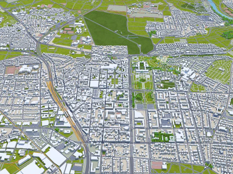 Stuttgart city germany 70km 3D Model